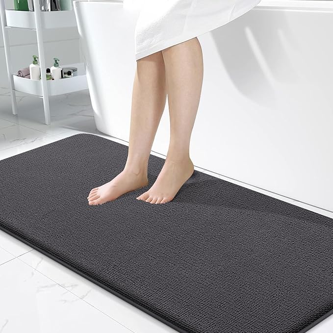 OLANLY Thick Memory Foam Bath Mat Rug 47x24, Extra Soft Absorbent Bathroom Rug by OLANLY