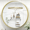 TokeShimi 40 Inch Round Gold Bathroom Mirror by RefinedBathroomAccessories
