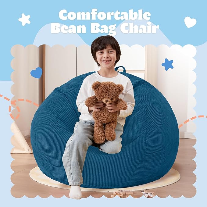 HABUTWAY 2 FT Bean Bag Chair, Giant Bean Bag Chairs, Big Bean Bags - Image 3