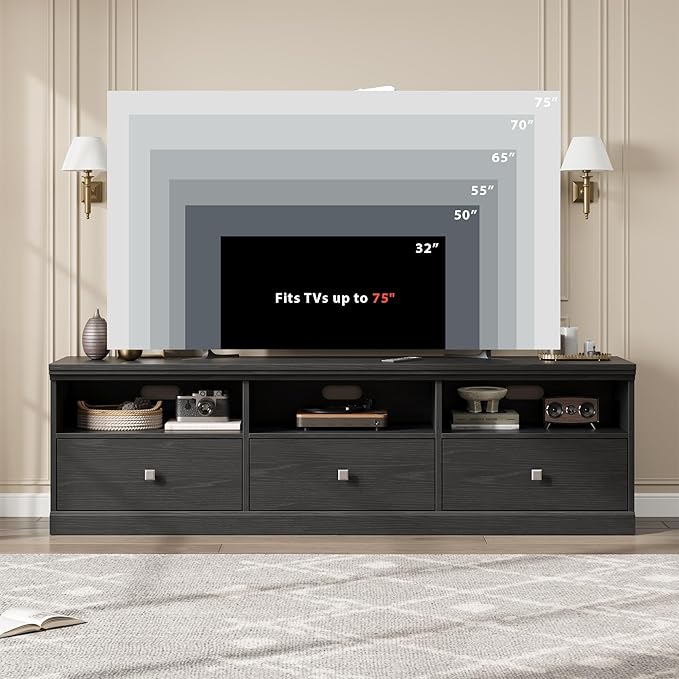 GarveeHome TV Stand for 65/70/75 Inch TV, Entertainment Center - Image 4