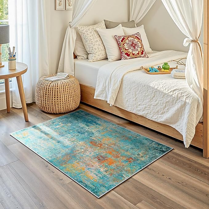 Washable Area Rugs 2'x3' Non-Slip Modern Abstract Soft - Image 6