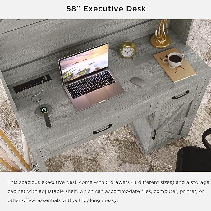 Farmhouse 47" Executive Desk, Computer Desk - Image 5