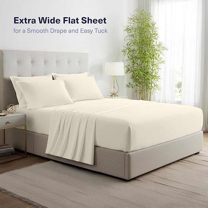 Kickoff Viscose Bamboo Sheets California King Size 4-pc 100% Organic Bamboo - Image 6
