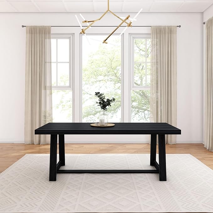 Plank+Beam 84 Inch Farmhouse Dining Table, Solid Wood Rustic Kitchen Table - Image 2