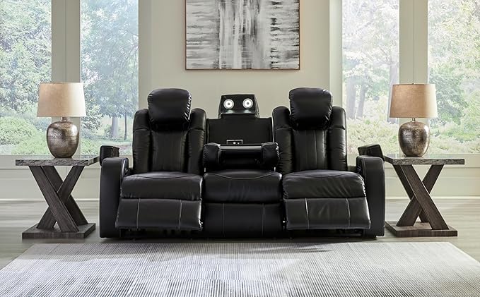Signature Design by Ashley Caveman Den Modern Faux Leather Power Reclining Sofa - Image 7