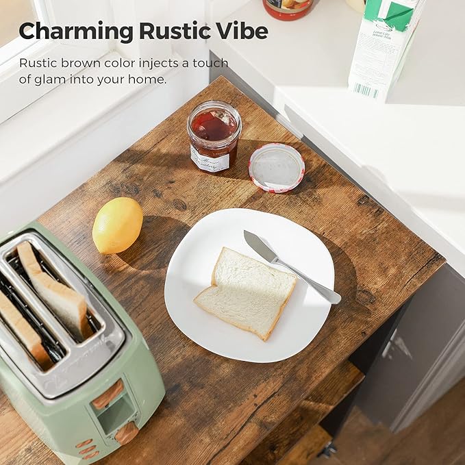 VASAGLE Kitchen Shelf on Wheels, Serving Cart - Image 4