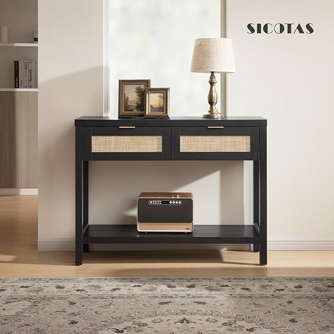 SICOTAS Black Console Table Set of 2 - Image 7