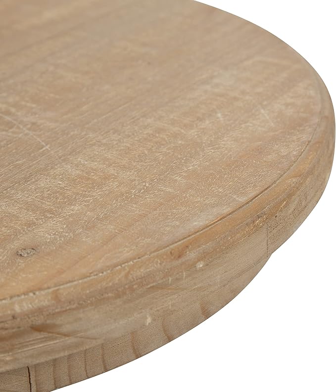 Kate and Laurel Linsley Farmhouse Side Table, 16 Inch Diameter, Rustic Brown - Image 4