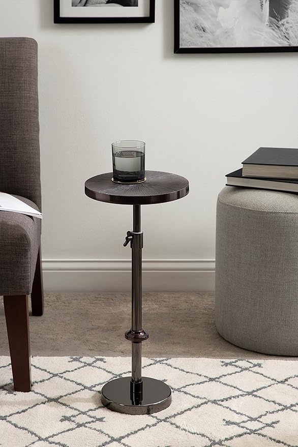 Kate and Laurel Engles Transitional Adjustable-Height Pedestal Drink Table; 10 - Image 2