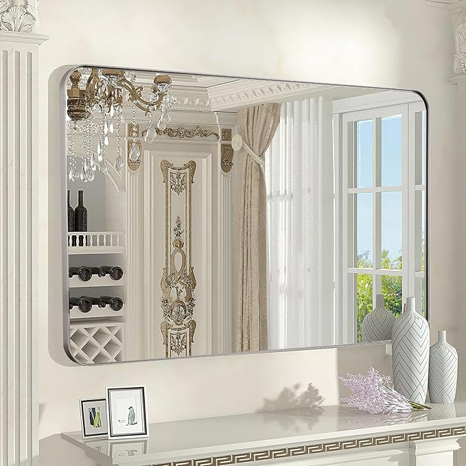 24x36 Inch Silver Bathroom Mirror - Image 3