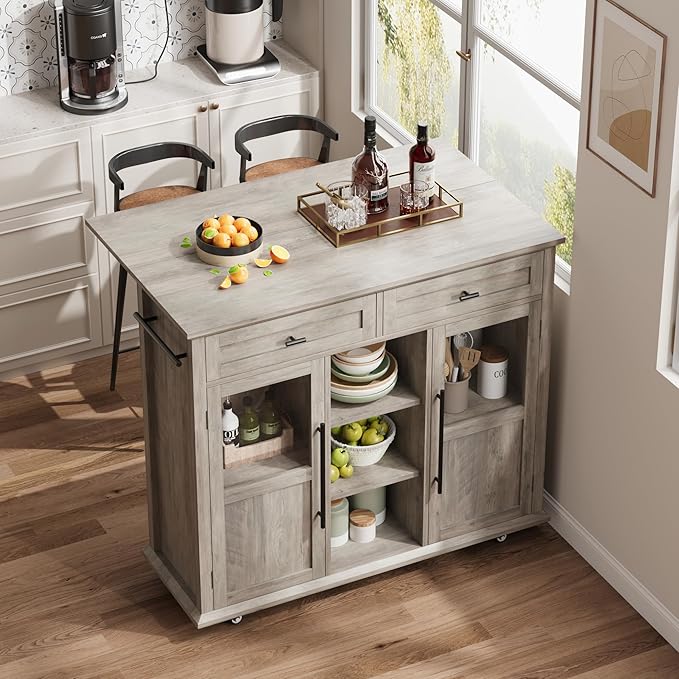 Mobile Modern Storage Island, Rolling Kitchen Island - Image 8