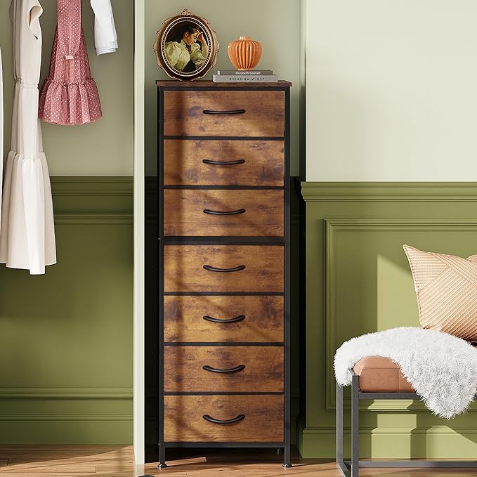 WLIVE Tall Dresser for Bedroom, 7 Drawer Dressers & Chests of Drawers, Fabric - Image 5