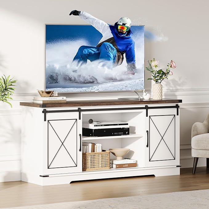 IDEALHOUSE Farmhouse TV Stand and Entertainment Center - Image 9