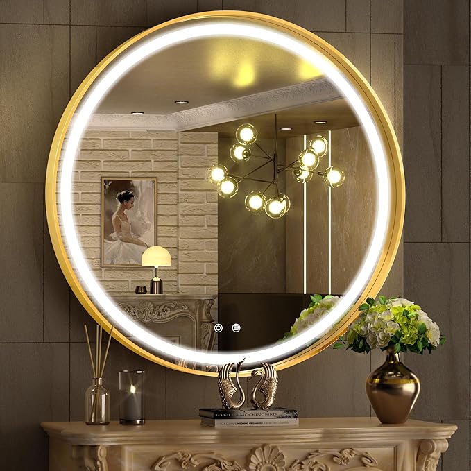 Hasipu 32 Round LED Mirror for Bathroom by Whatssuitableisthebest
