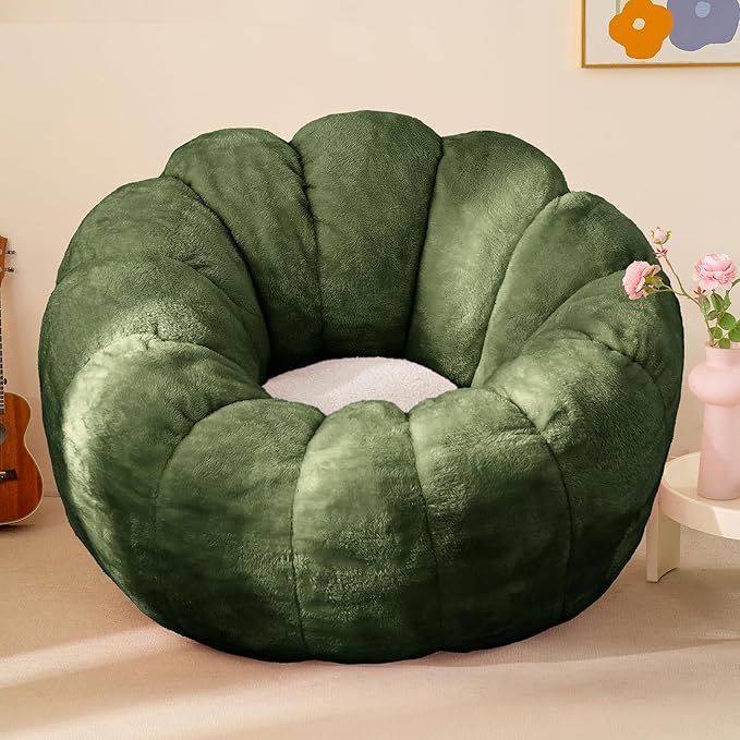 Pumpkin Bean Bag Sofa Chair for Adult, Beanbag Couch by IEVENW