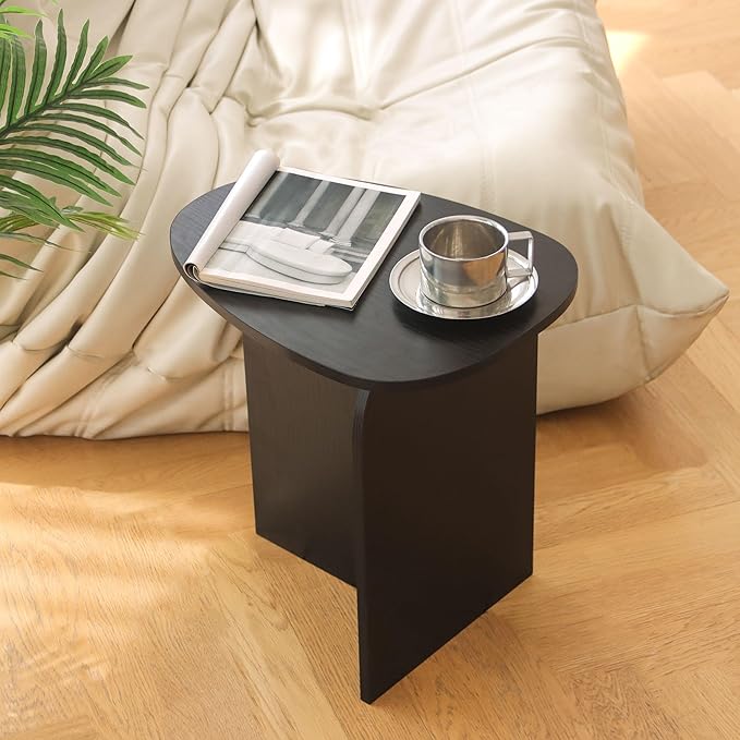 AWASEN Black Side Table, Small Triangle End Table Living Room, Modern Accent - Image 2