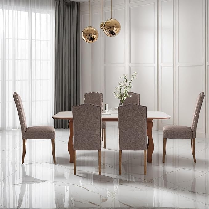 Stylish Upholstered Parsons Dining Chair Kitchen - Image 2