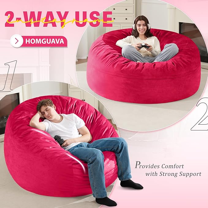 Homguava 5 FT Bean Bag Chair: 5' Bean Bags - Image 6