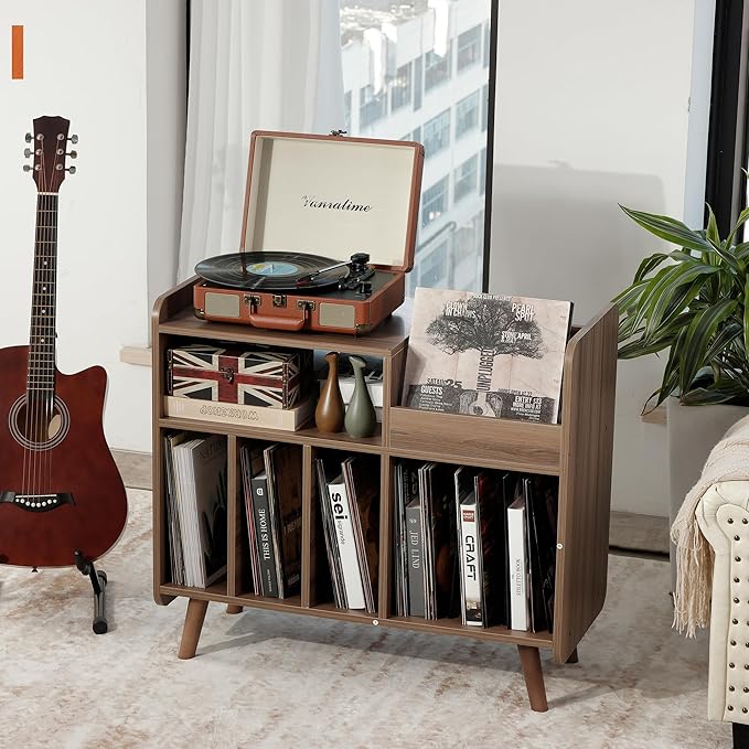 Record Player Stand, Large Record Player Table Cabinet - Image 5