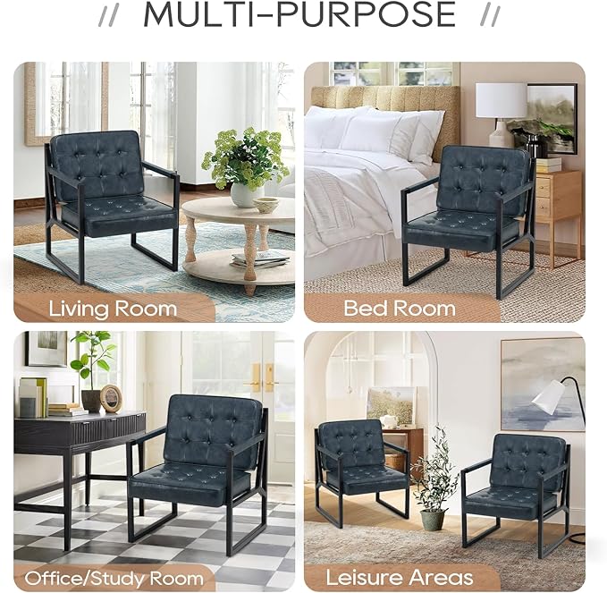 COLAMY Accent Chairs Set of 2, Modern Accent Arm Chairs - Image 6