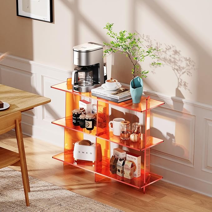 Acrylic Bookshelf, Small 3 Tier Open Bookcase - Image 2