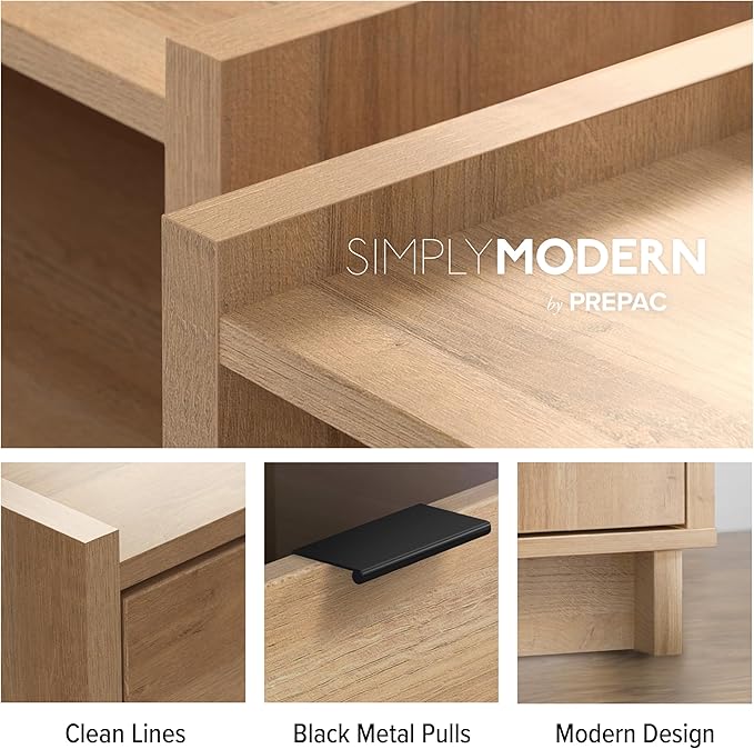 Prepac Natural Oak Simply Modern Entryway Table, Narrow Console Table - Image 8