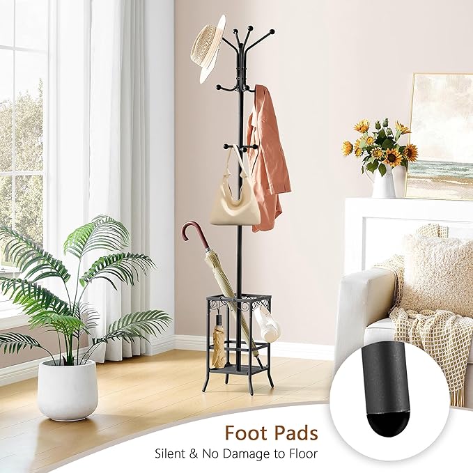 Hoctieon Coat Rack Freestanding, Coat Tree - Image 5