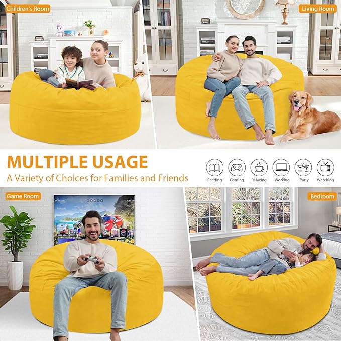 4FT Bean Bag Chair, Large Bean Bag Chairs - Image 5