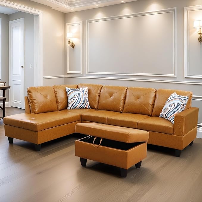 Leather Sectional Couch, Modern L Shaped Couches - Image 7