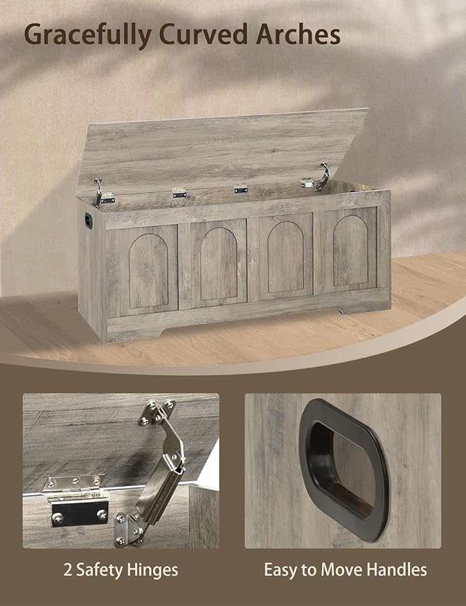 DINZI LVJ Storage Chest, 47.2”Wooden Storage Box - Image 8