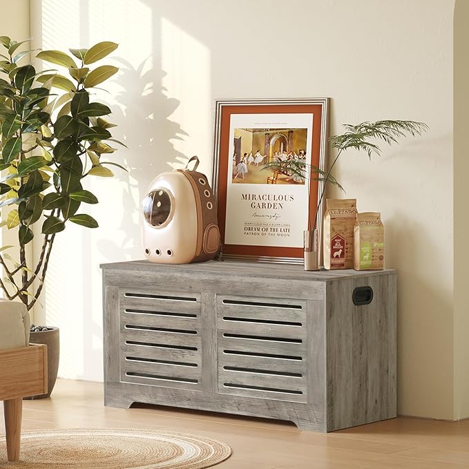 DINZI LVJ Storage Chest, Flip-Top Wooden Toy Box - Image 7