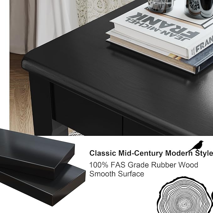 Solid Wood Desk with Drawers - Image 4