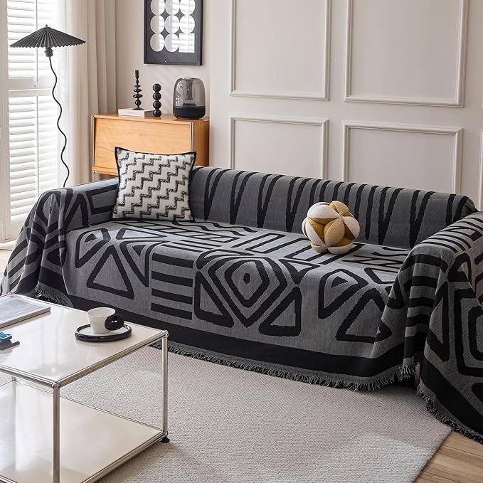 HANDONTIME Boho Geometric Couch Covers by HANDONTIME