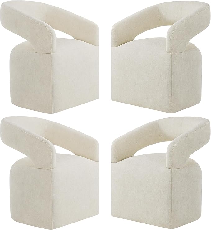 Upholstered Dining Chairs with Removable Casters Barrel Side Armchair with by Kislot