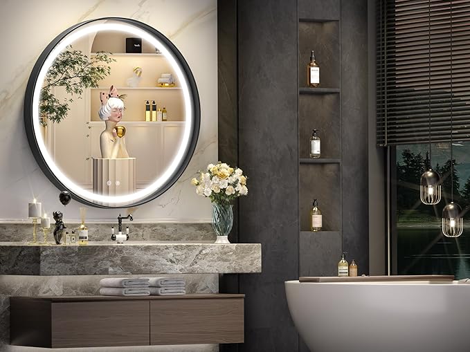 Hasipu 32 Round LED Mirror for Bathroom - Image 2