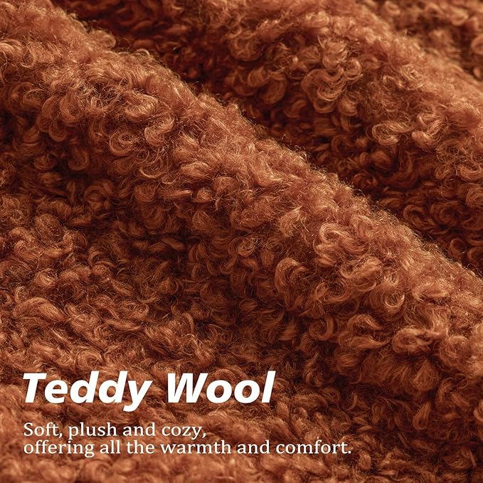 Foindtower 2 Pieces 24x24 Inch Burnt Orange, Faux Fur Throw Pillow Cover Accent - Image 2