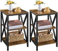 Yaheetech Industrial End Tables Set of 2, 3-Tier Side Tables by Yaheetech