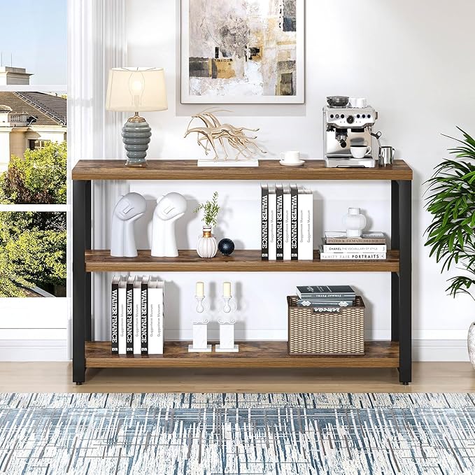 EXCEFUR Industrial Sofa Console Table, Entryway Table - Image 7