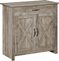 HOMCOM Farmhouse Sideboard Buffet Cabinet, Barn Door Coffee Bar Cabinet by HOMCOM