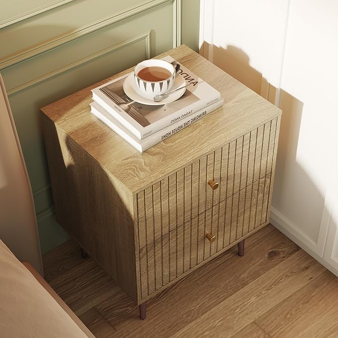 Wood Night Stand Set 2, Modern Bedside Table - Image 8