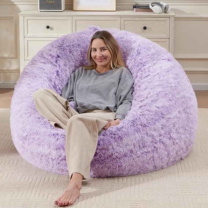 Huge Bean Bag Covers Only, Fluffy Stuffed Beanbag Chair Covers No Filler by Unknown