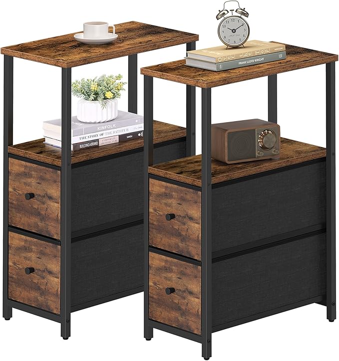 TUTOTAK Small Narrow End Table, Side Table, Nightstand by WelcometotheTUTOTAKHome