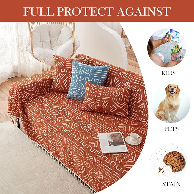 HANDONTIME Boho Aztec Sofa Slipcovers - Image 5