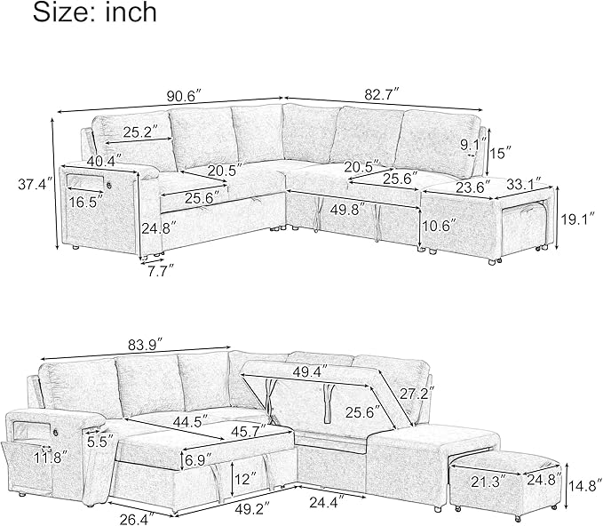 Merax L-Shaped Modular Sectional Sofa - Image 2