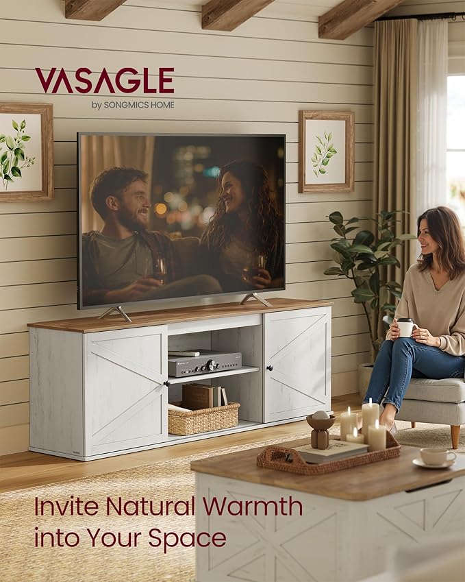 VASAGLE Farmhouse TV Stand for TVs up to 80 Inches, Entertainment Center - Image 2
