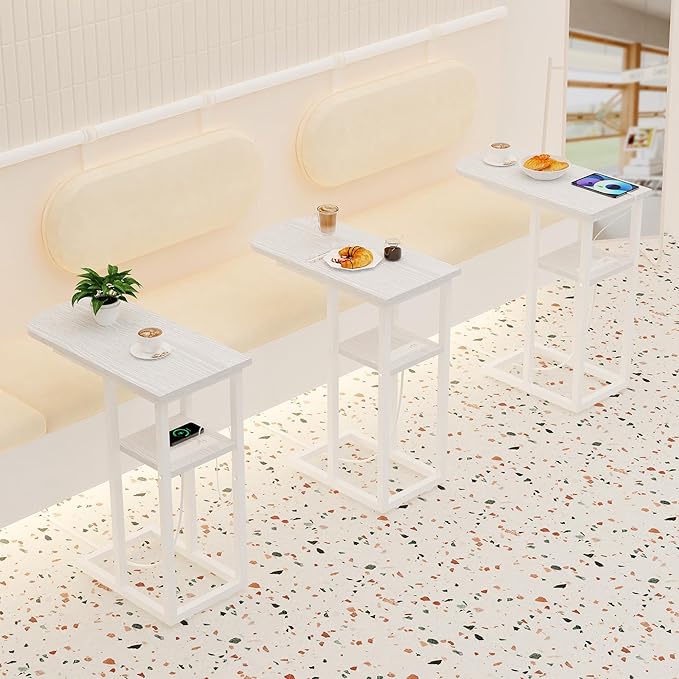 C Table End Table with Charging Station, Couch C Shaped Side Table - Image 7
