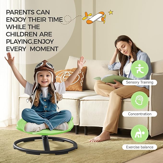 Swivel Chair for Kids, 360° Spinning Seat, Toddler Sit and Spin Wobble Chair - Image 7