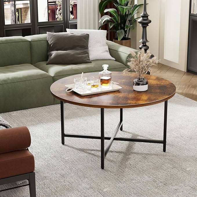 Round Coffee Table, 31.5" Circle Coffee Table，Modern Round Coffee Tables Living - Image 7