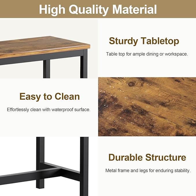 VECELO Bar Table and Chairs Set - Image 8