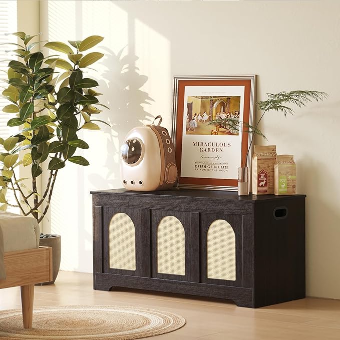 DINZI LVJ Storage Chest, 39.4" Rattan-Like Storage Box - Image 6